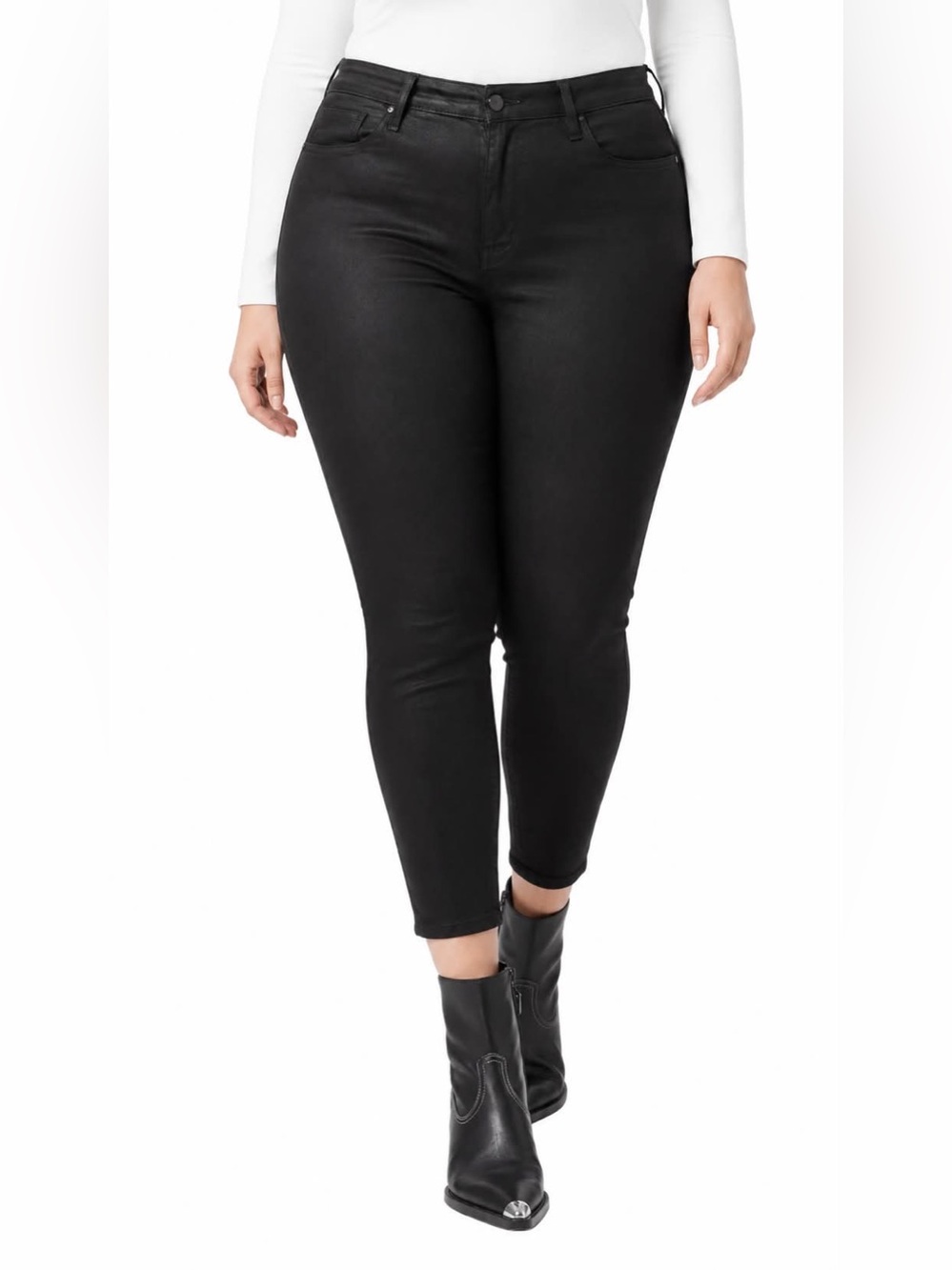 Social Standard by Sanctuary Mid Rise Coated Fabric Ankle Skinny Leg Pants
